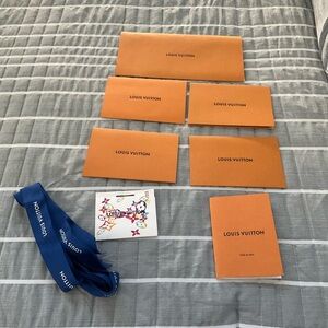 Louis Vuitton Orange receipt Envelopes and Blue Ribbon gift tag Set